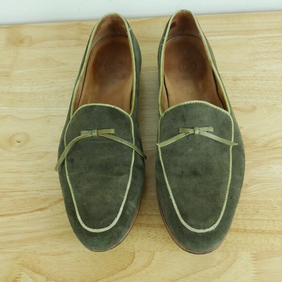 Rawls Mens UK8 US 9 Haute Loafers Green Suede Slip On Shoes Quiet Luxury Preppy - Picture 15 of 16
